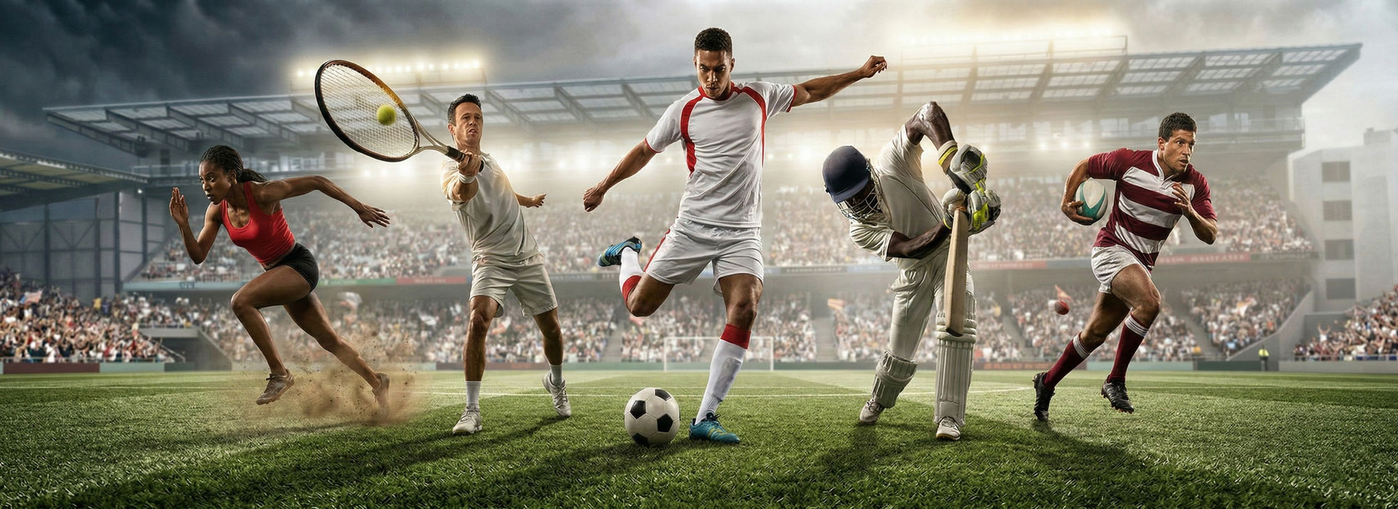 Athletes on a field