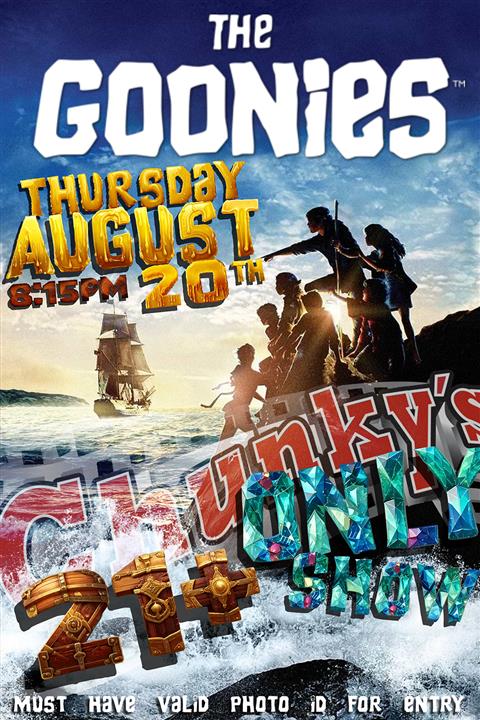 21+ ONLY GOONIES TREASURE HUNT MOVIE NIGHT! 2026 poster