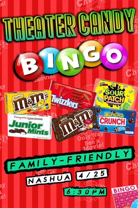 THEATER CANDY BINGO! 4-25-24 poster