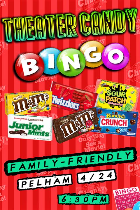 THEATER CANDY BINGO! 4-24-24 poster