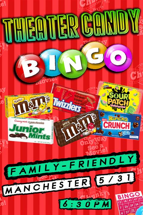 THEATER CANDY BINGO! 5-31-24 poster