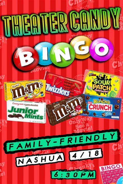 THEATER CANDY BINGO! 4-18-24 poster