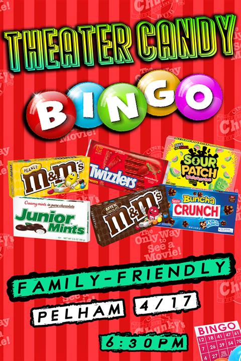 THEATER CANDY BINGO! 4-17-24 poster