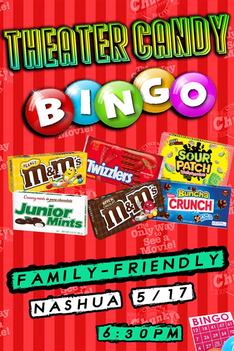 THEATER CANDY BINGO! 5-17-24 poster