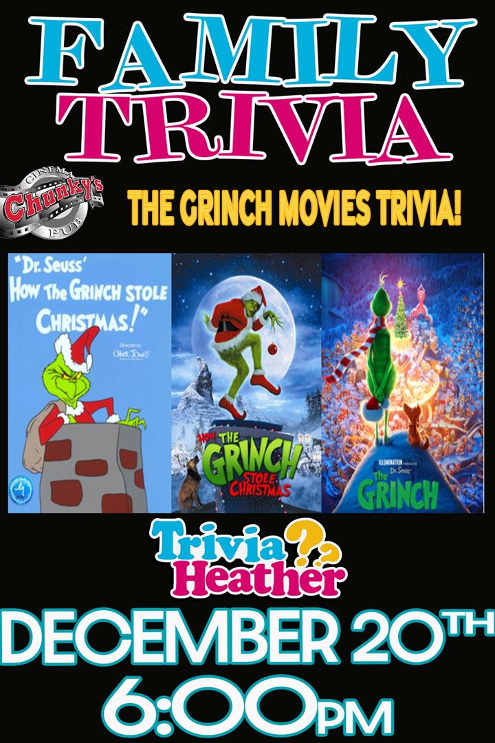 LIVE FAMILY TRIVIA: THE GRINCH! 12/20 Movie Poster