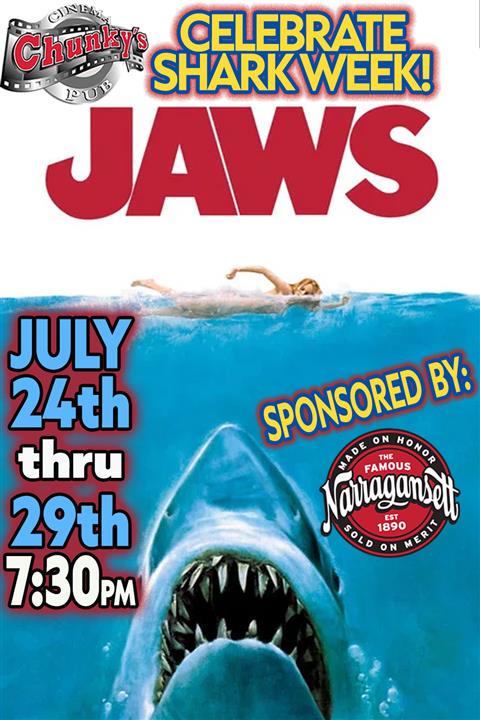 JAWS SUMMER SCREENINGS SPONSORED BY NARRAGANSETT! poster