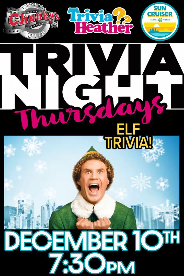 18+ LIVE TRIVIA NIGHT: ELF! 12/10/26 Movie Poster