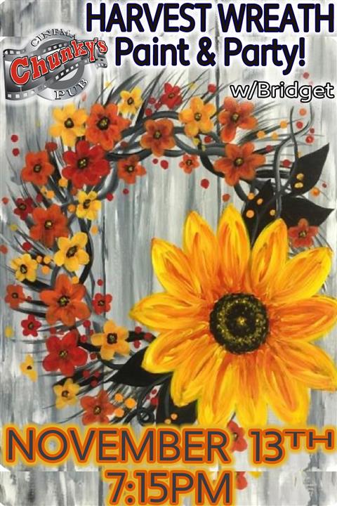 PAINT PARTY: HARVEST WREATH! 11/13/26 poster