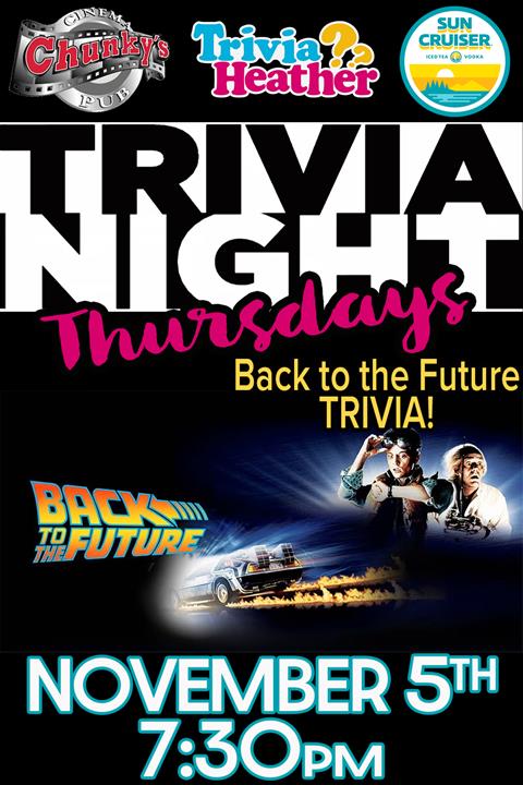 18+ LIVE TRIVIA NIGHT: BACK TO THE FUTURE! 11/05/26 poster