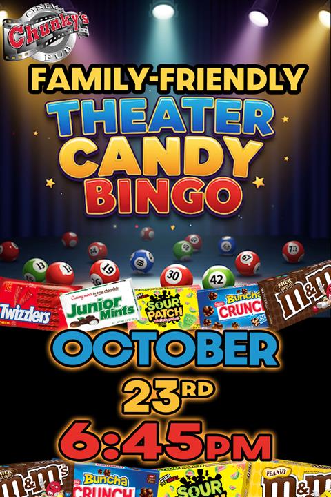LIVE THEATER CANDY BINGO! 10/23/26 poster