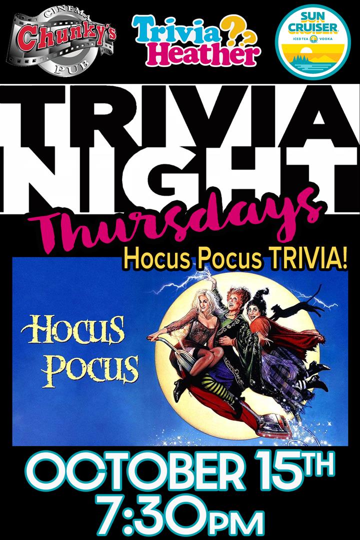 18+ LIVE TRIVIA NIGHT: HOCUS POCUS! 10/15/26 Movie Poster