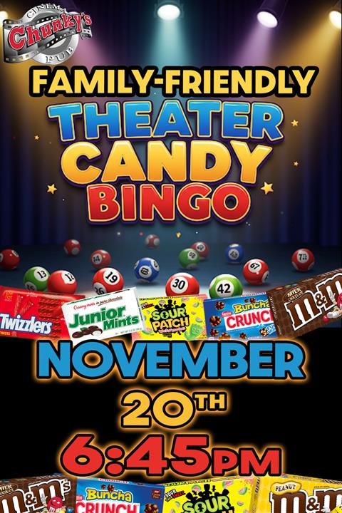 LIVE THEATER CANDY BINGO! 11/20/26 poster