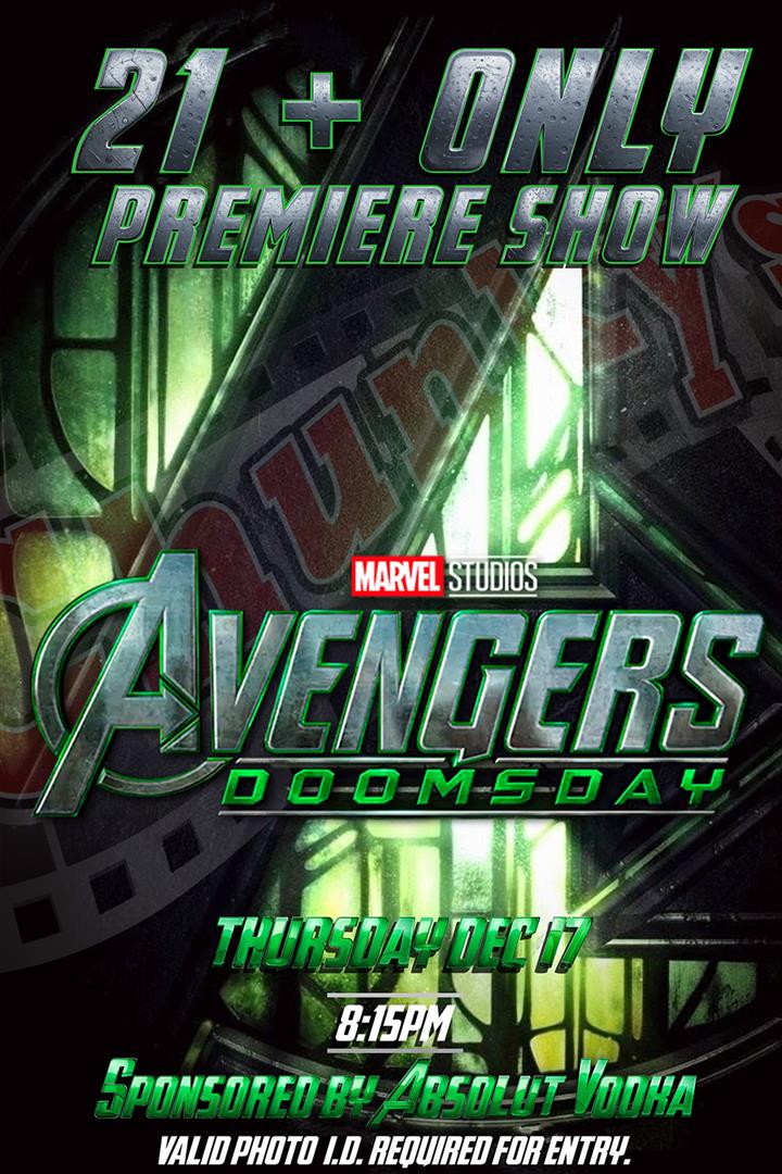 21+ SHOWING: AVENGERS DOOMSDAY Movie Poster