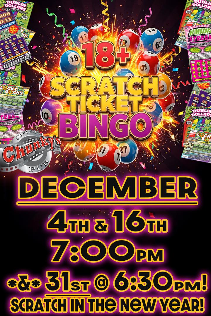 18+ LIVE SCRATCH TICKET BINGO NIGHT! 12/16/26 Movie Poster