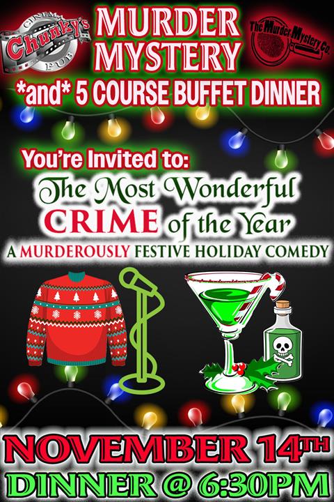 18+ MURDER MYSTERY DINNER: THE MOST WONDERFUL CRIME OF THE YEAR! 11/14/26 poster