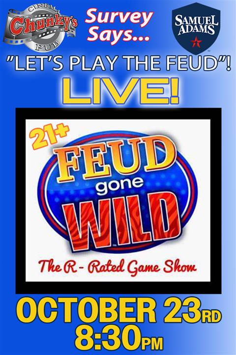 21+ "FEUD GONE WILD" LIVE GAME SHOW! 10/23/26 poster