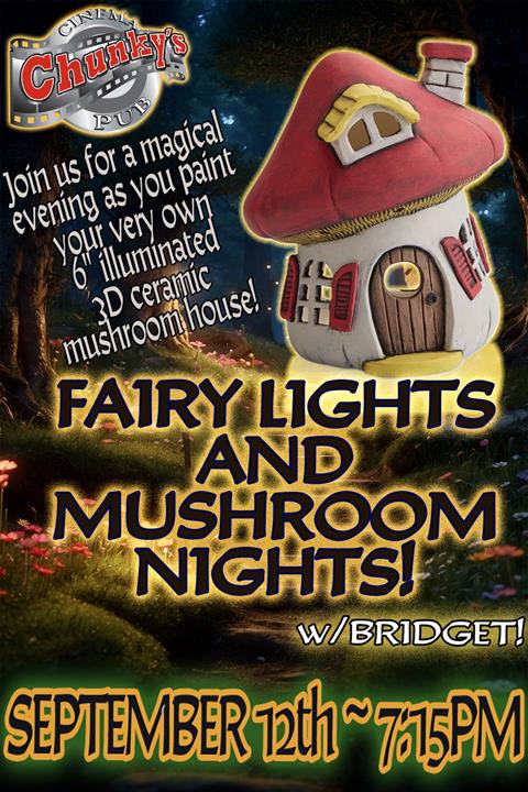 PAINT & PARTY: FAIRY LIGHTS & MUSHROOM NIGHTS! 09/12/26 poster