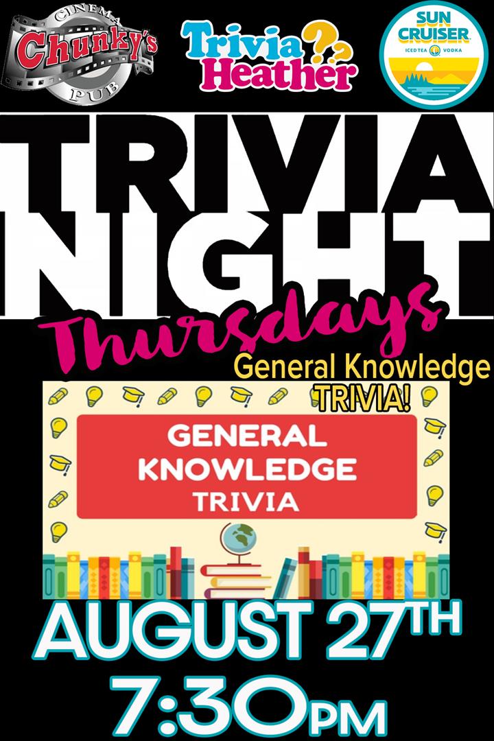 18+ LIVE TRIVIA NIGHT: GENERAL KNOWLEDGE! 08/27/26 Movie Poster
