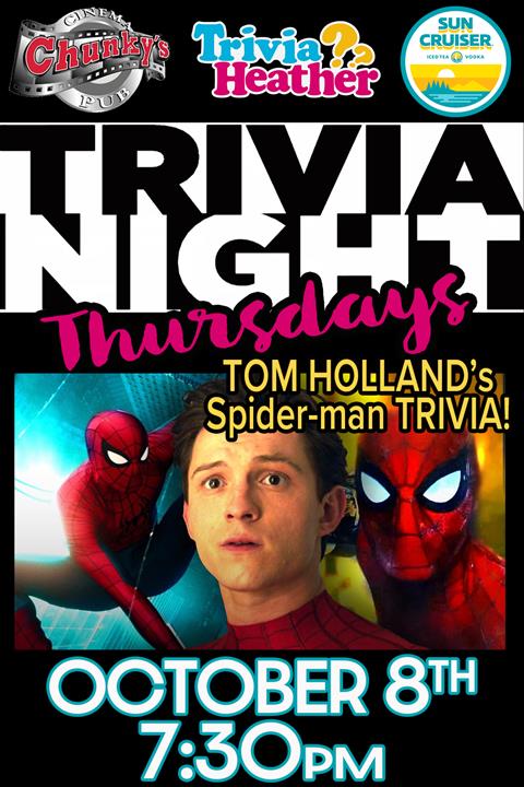 18+ LIVE TRIVIA NIGHT: TOM HOLLAND'S SPIDER-MAN! 10/08/26 poster