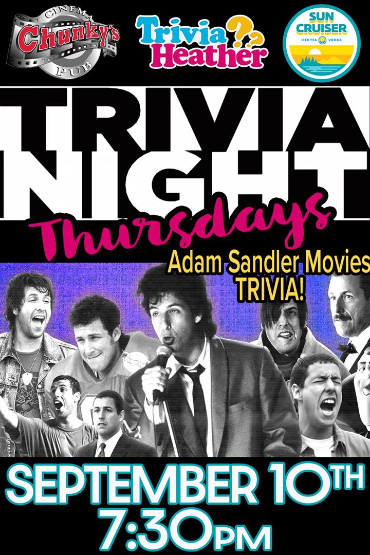18+ LIVE TRIVIA NIGHT: ADAM SANDLER MOVIES! 09/10/26 Movie Poster