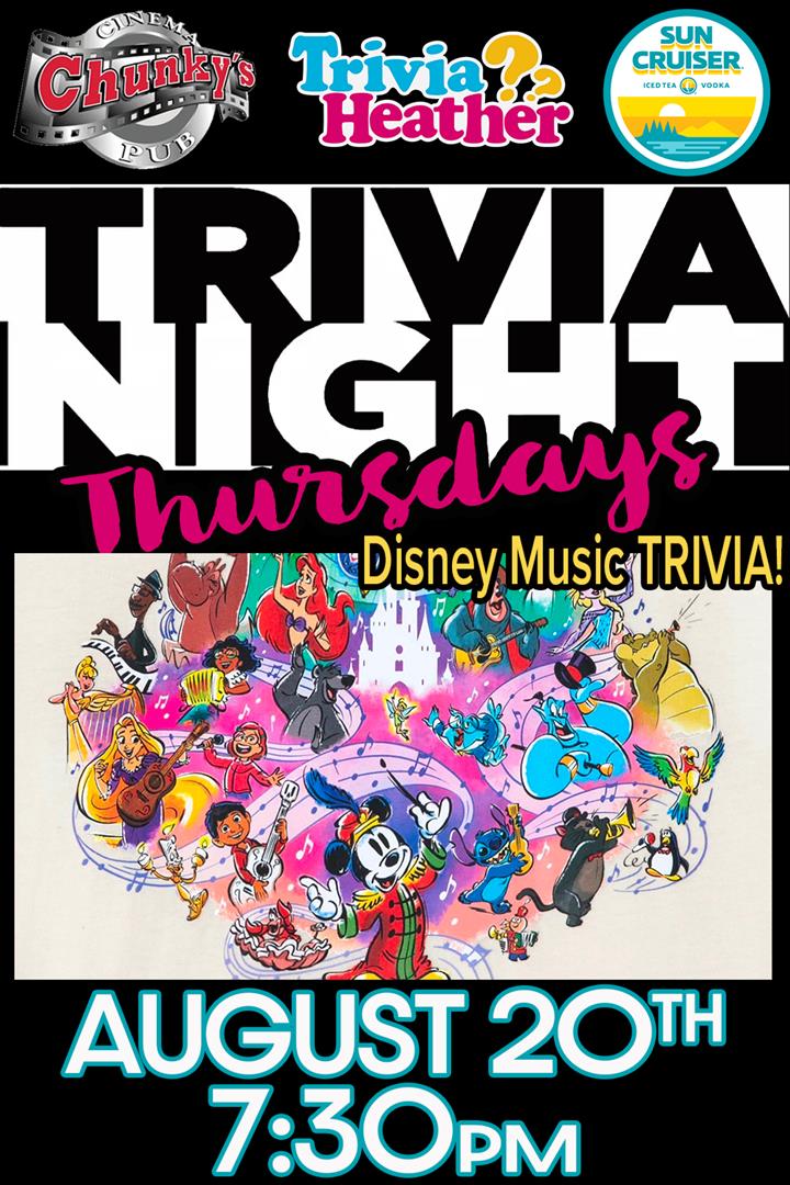 18+ LIVE TRIVIA NIGHT:DISNEY MUSIC! 08/20/26 Movie Poster