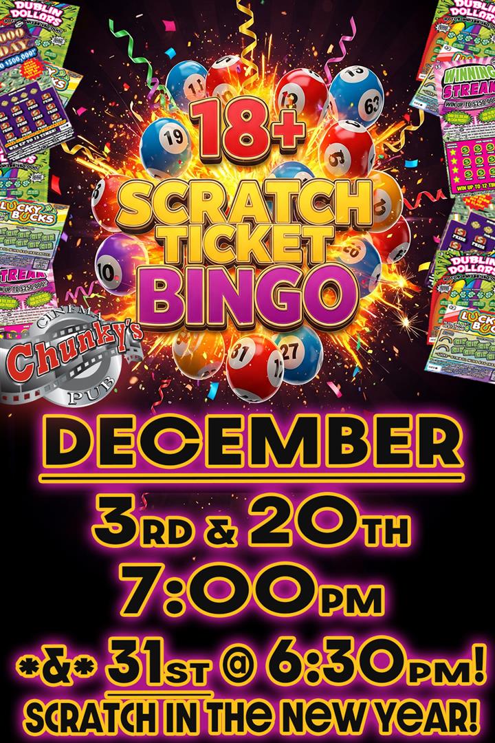 18+ LIVE SCRATCH TICKET BINGO NIGHT! 12/20 Movie Poster