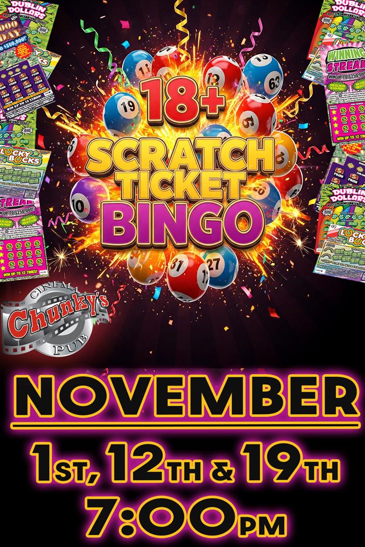 18+ LIVE SCRATCH TICKET BINGO NIGHT! 11/12 Movie Poster