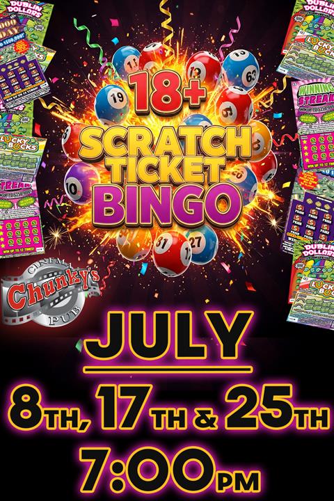 18+ LIVE SCRATCH TICKET BINGO NIGHT! 07/17/26 poster