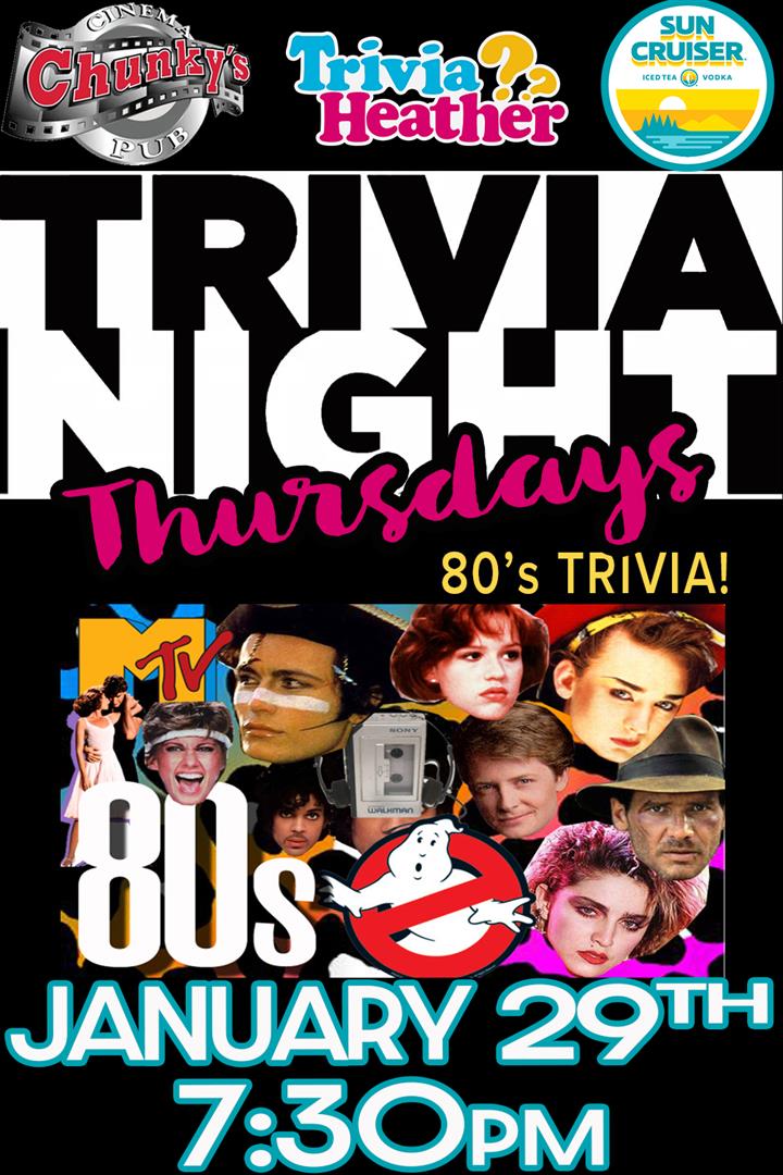 18+ LIVE TRIVIA NIGHT: 80'S! - 1/29 Movie Poster
