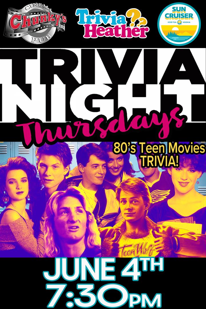 18+ LIVE TRIVIA NIGHT: 80'S TEEN MOVIES! 06/04/26 Movie Poster