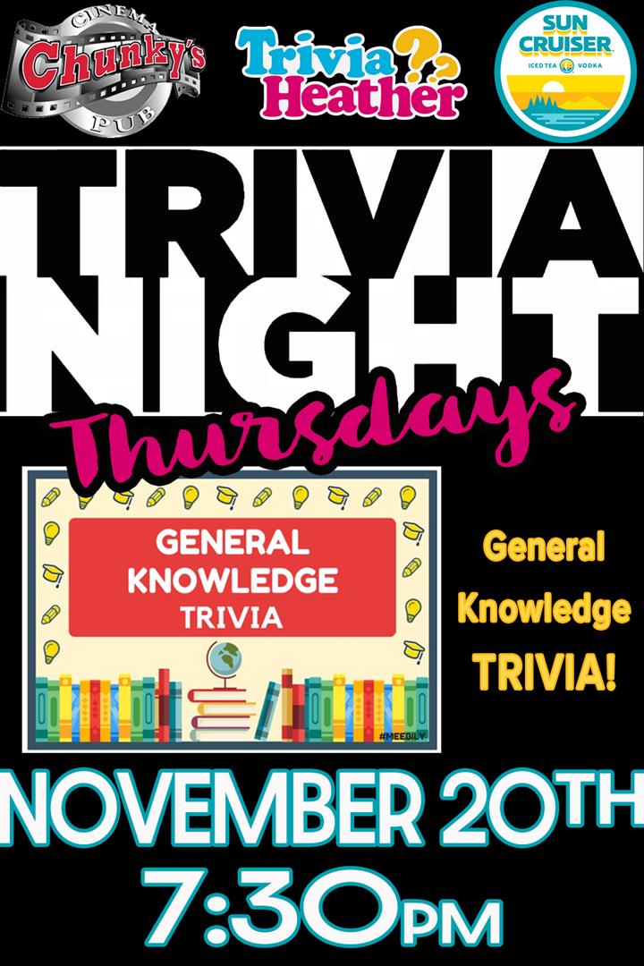 18+ LIVE TRIVIA NIGHT: GENERAL KNOWLEDGE! 11/20 Movie Poster