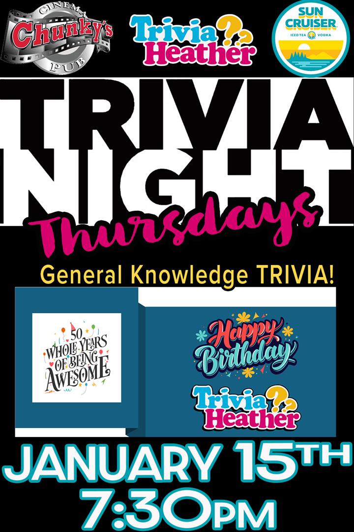 18+ LIVE TRIVIA NIGHT: GEN KNOWL*HEATHERS BIRTHDAY!* 1/15 Movie Poster