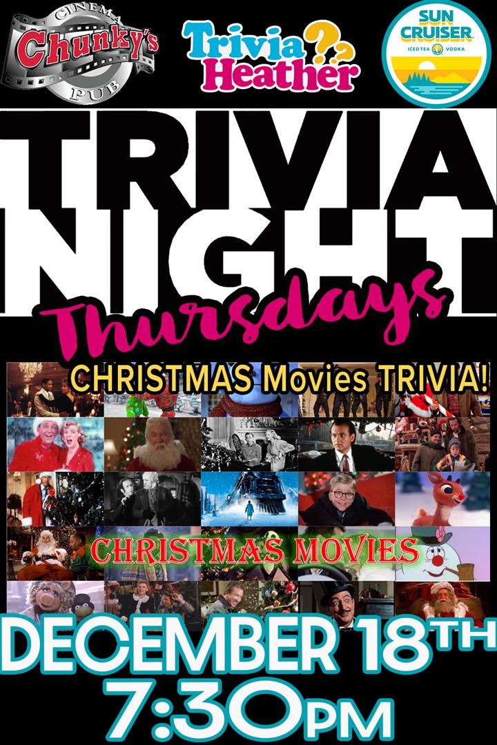 18+ LIVE TRIVIA NIGHT: "CHRISTMAS MOVIES"! 12/18 Movie Poster