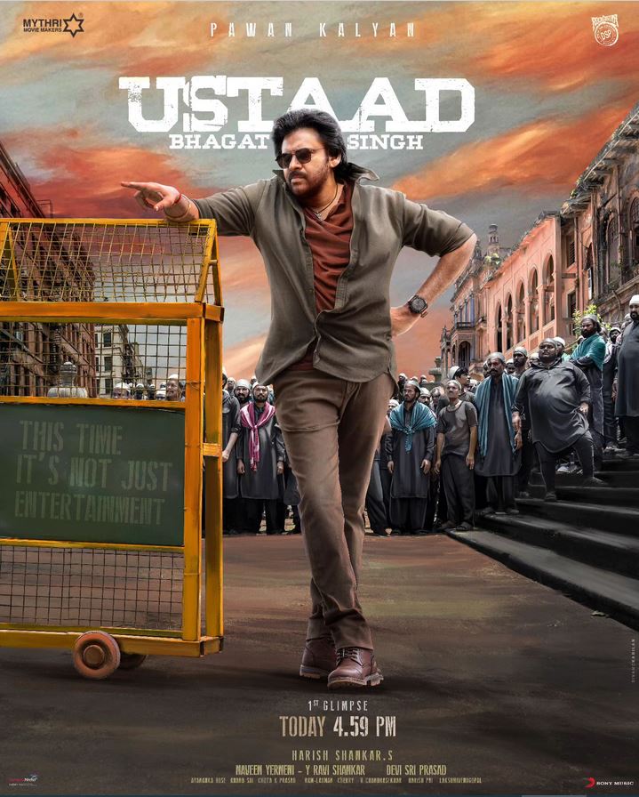 USTAAD BHAGAT SINGH TELUGU Movie Poster