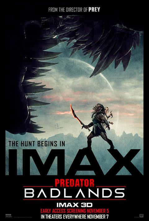 Predator: Badlands Early Access Screening IMAX poster