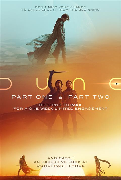 Dune: Part One & Dune Part Two Double Feature IMAX poster