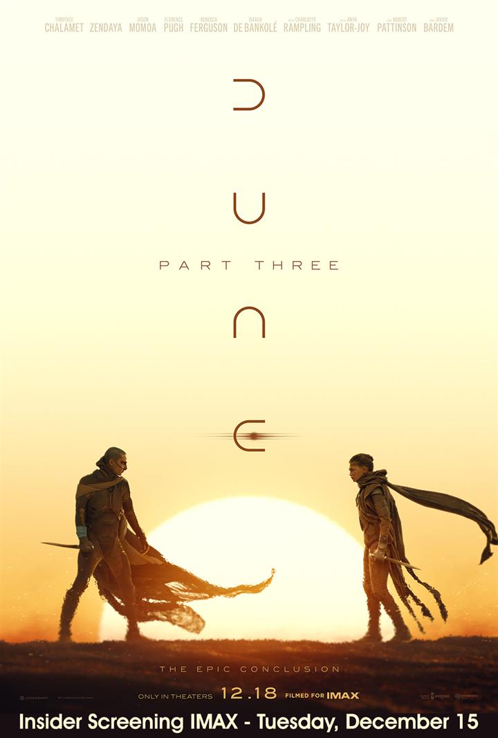 Dune: Part Three Insider Screenings IMAX Movie Poster