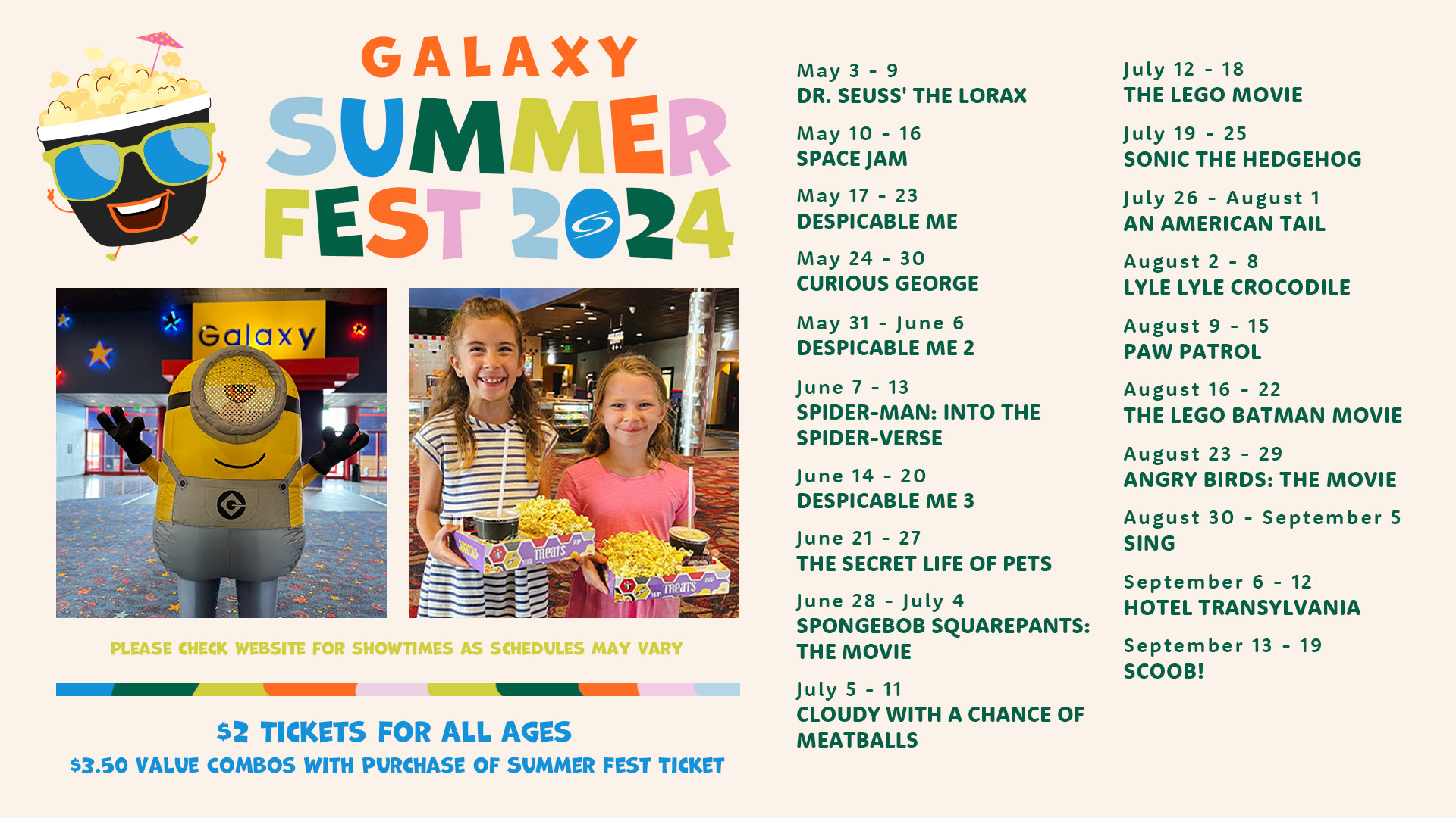 Galaxy Summer Fest 2024 Galaxy Theatres Riverbank Movie Theatre