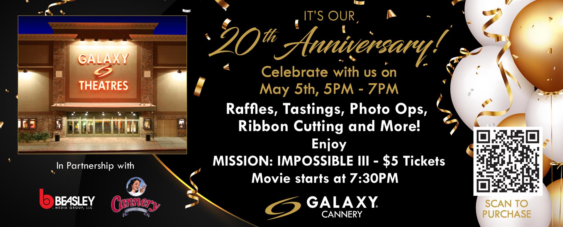 Galaxy Theatres Cannery is Turning 20! 🎉 image