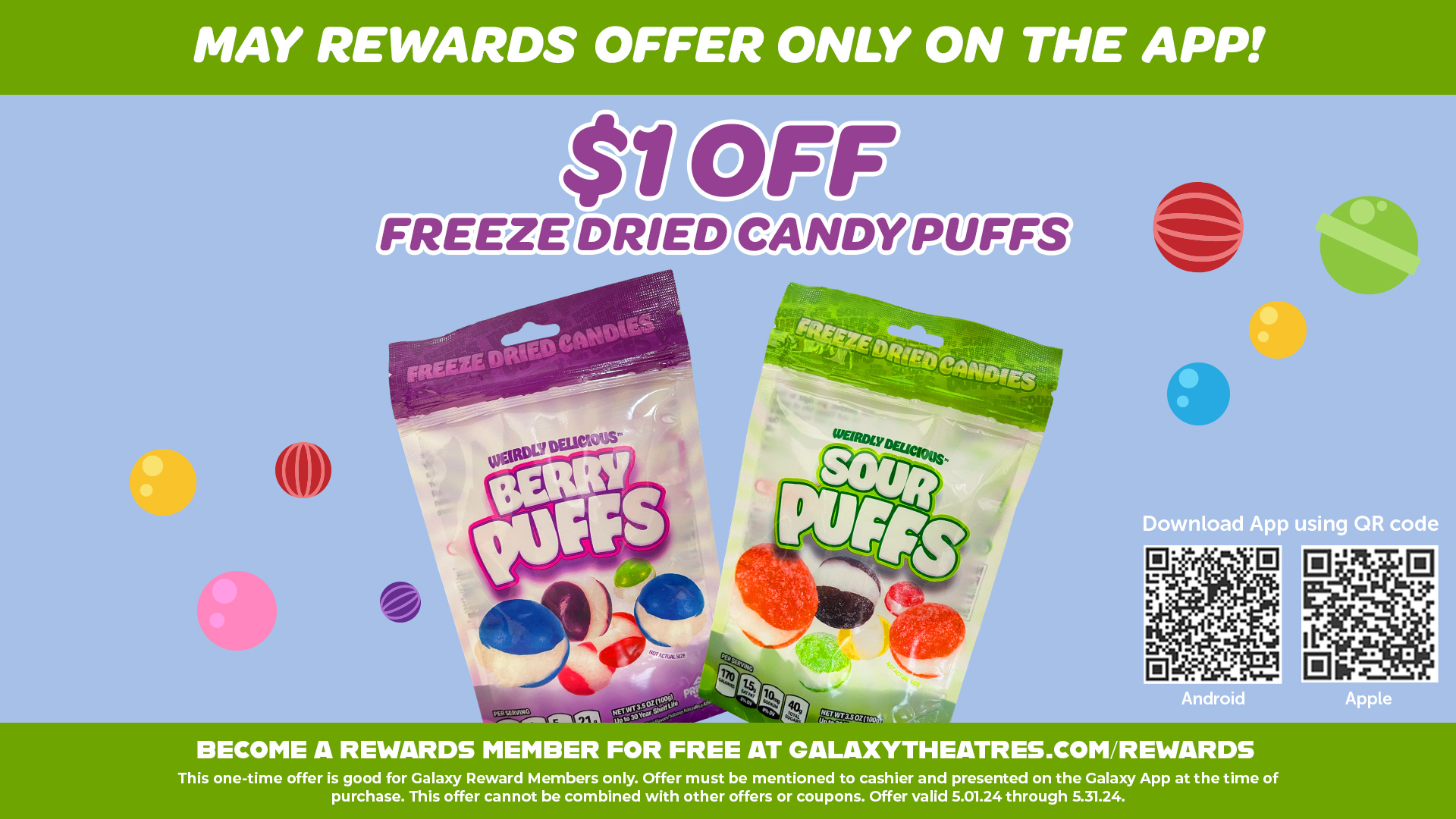 $1 OFF Freeze Dried Candy Puffs