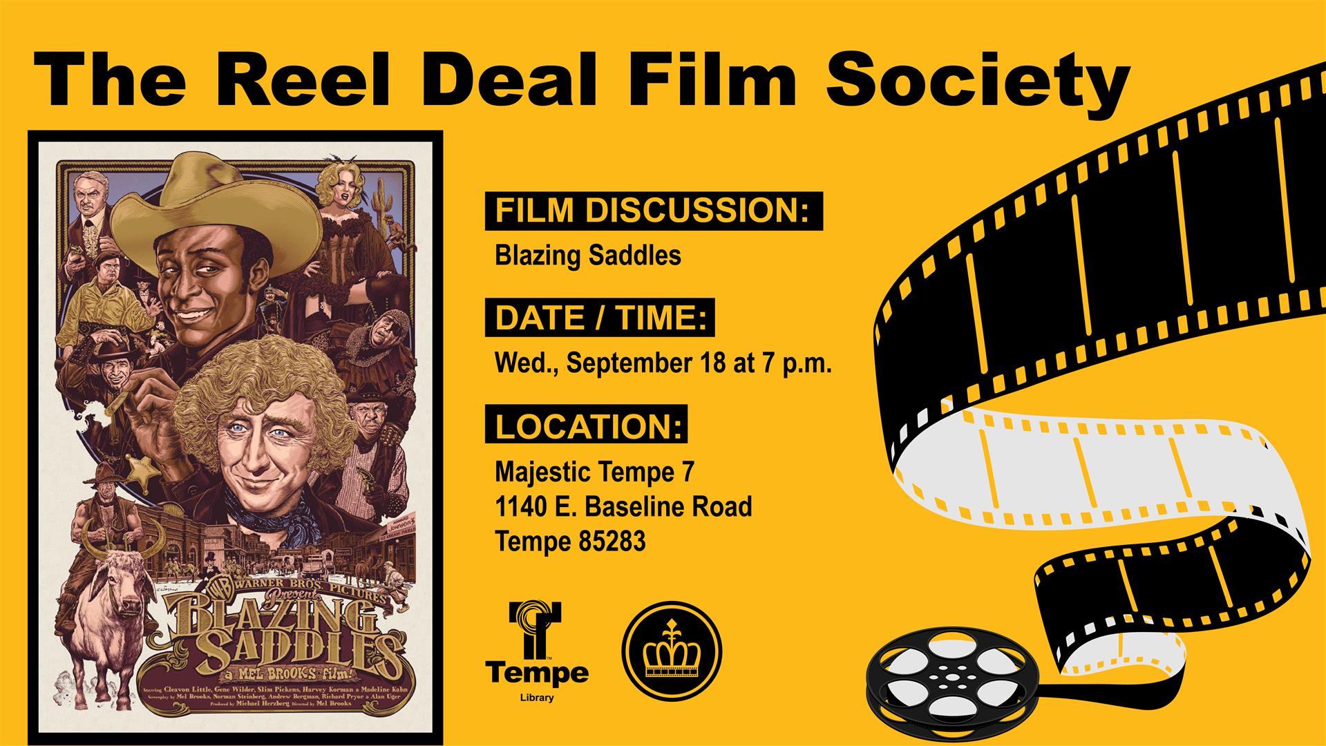 SEPTEMBER REEL DEAL FILM SOCIETY - BLAZING SADDLES image