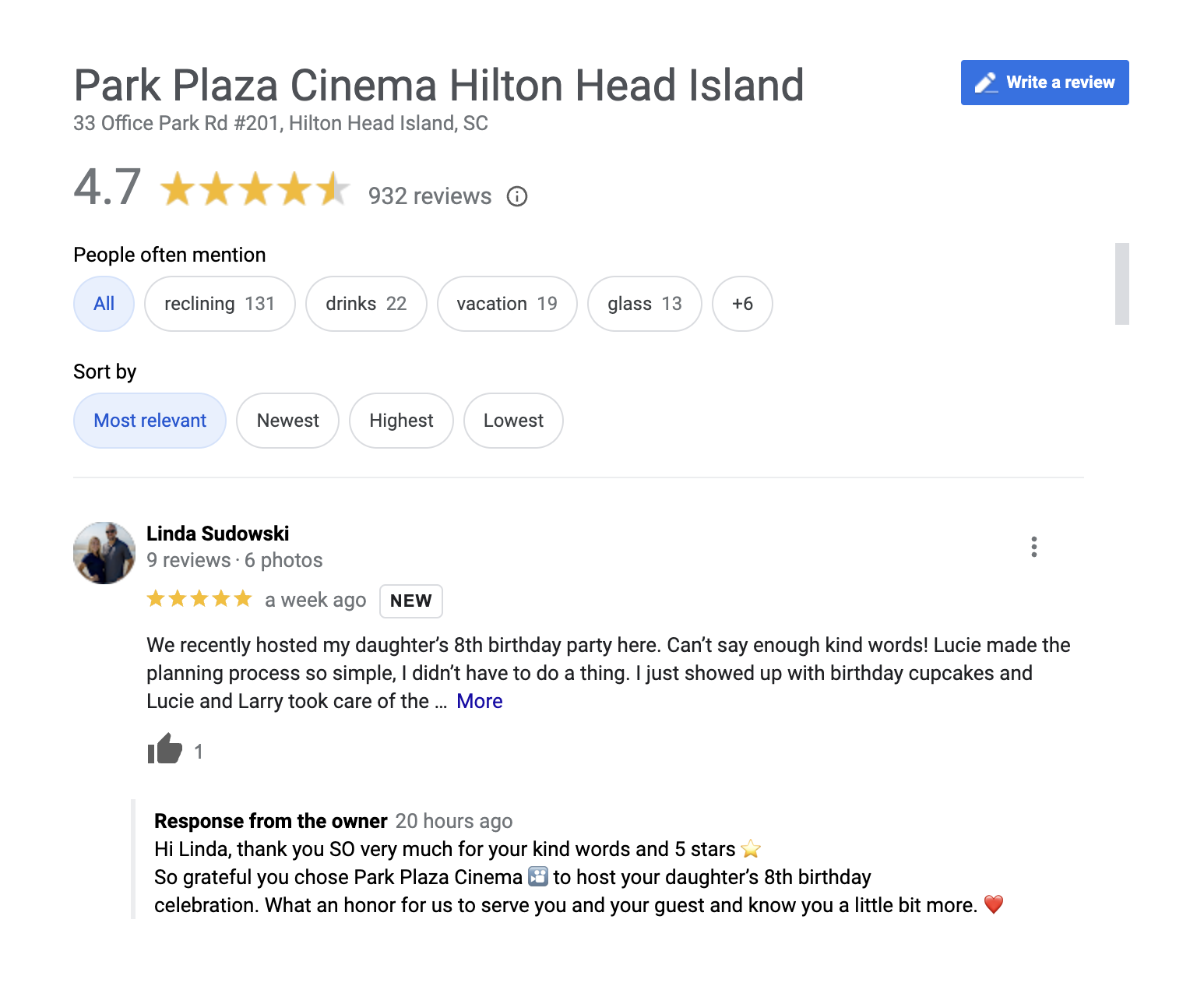 Google review