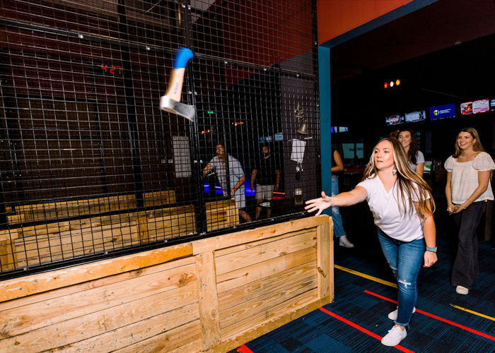 Axe Throwing at Movie Bowl Grille in Sherman, Texas