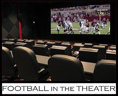 football on a movie theater screen