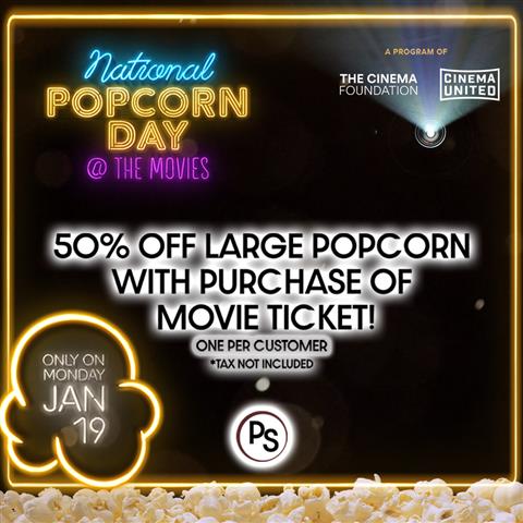 Nation Popcorn Day Jan 19th  image