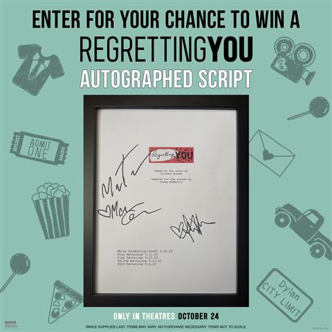 Regretting You Signed Script Instagram Giveaway image