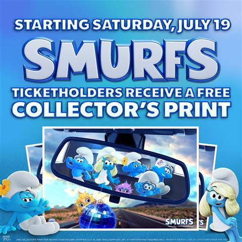 Smurfs Ticketholder Collector Print Giveaway on 07/19/25 image