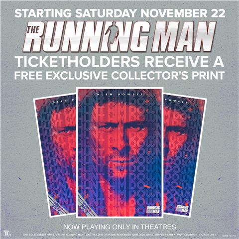 The Running Man Collector Print Giveaway on 11/22/25 image