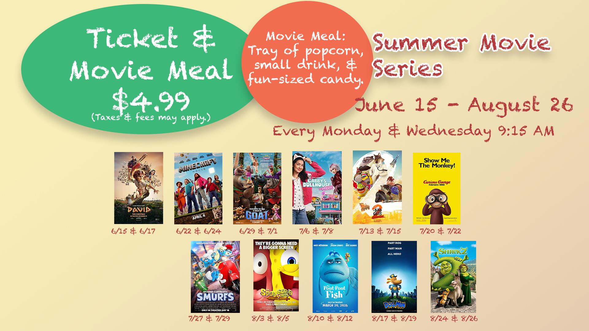 ☀️🎬 Summer Movie Series is back! image