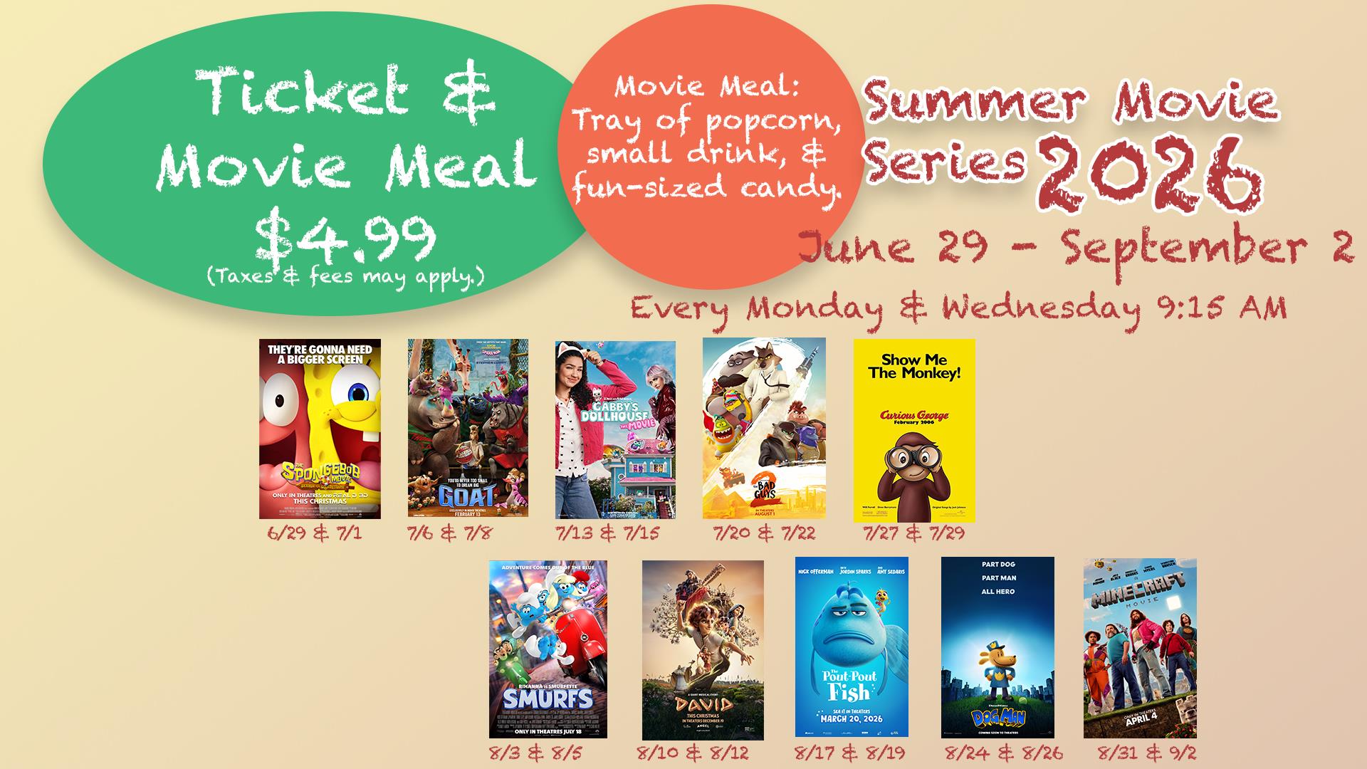 ☀️🎬 Summer Movie Series is back! image